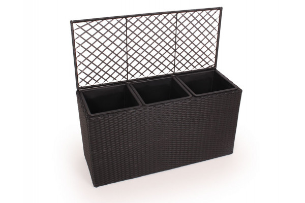 Caja de plantas m/3 espacios y espacios - Negro