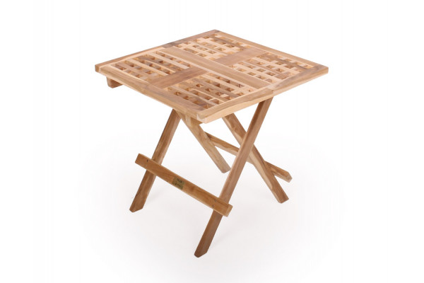 Mesa plegable cuadrada - 50x50 cm - Teca Clásica