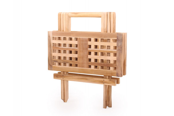 Mesa plegable cuadrada - 50x50 cm - Teca Clásica