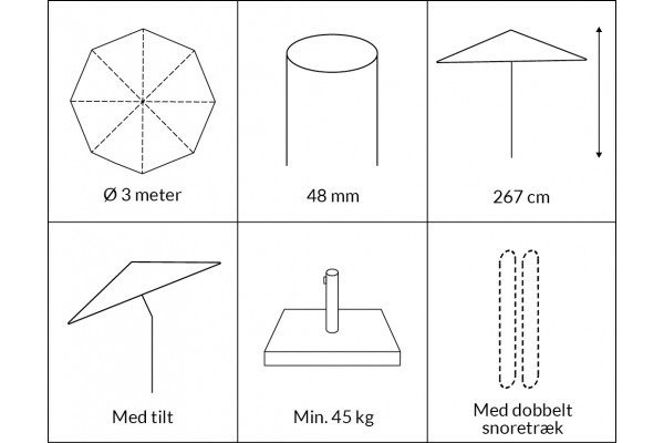 Sienna Parasol Ø 3 m/t - Green