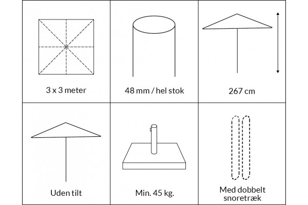 Parasol Signe 3x3 m - ARENA