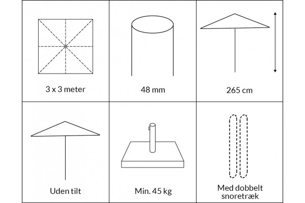 Parasol Sanne 3,3 metros - Olefina Natural...