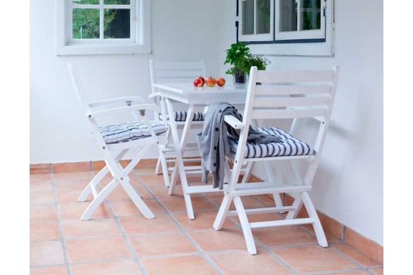 Ibiza WHITE Folding chair with armrest