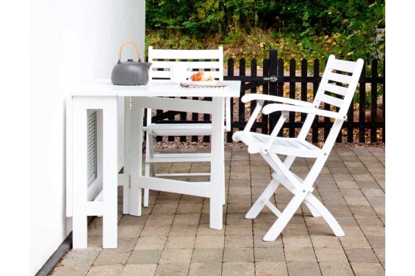 Ibiza WHITE Folding chair with armrest