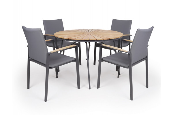 Barcelona Lea GREY Garden furniture set - Round...