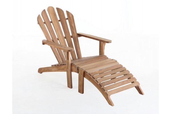 Silla Adirondack con reposapiés - Teca de nucleo