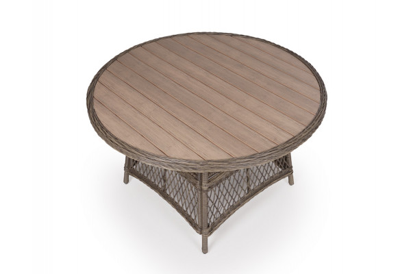 Mesa de jardín Valencia redonda - 130 cm - Marrón