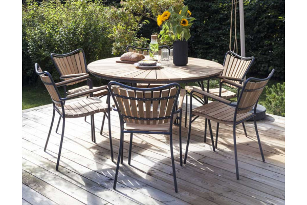 Barcelona GREY Round 110cm Garden furniture set