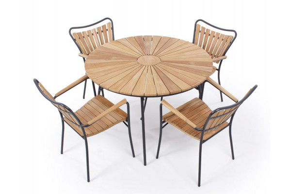 Barcelona GREY Round 110cm Garden furniture set