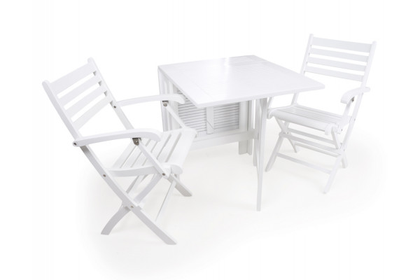 IBIZA WHITE Butterfly Set w/2 chairs w/armrests