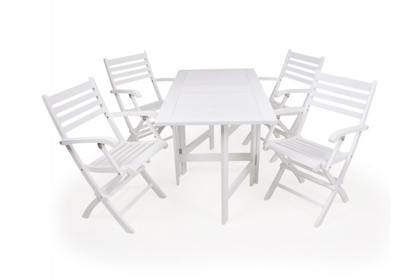 IBIZA WHITE Butterfly Set w/4 chairs w/armrests