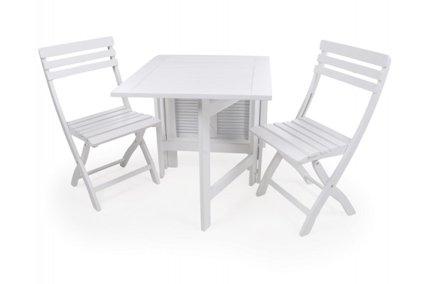 IBIZA WHITE Butterfly Set w/2 chairs w/armrests