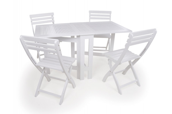 IBIZA WHITE Butterfly Set w/4 chairs w/armrests