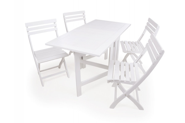 IBIZA WHITE Butterfly Set w/4 chairs w/armrests