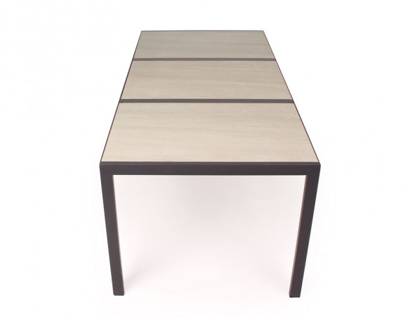 Keramik Havebord - 90x195 cm - Beige