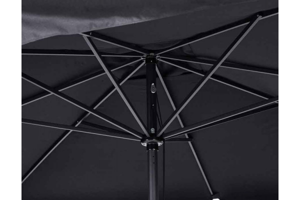 Market parasol 3.5x3.5 m w/cord pull - BLACK