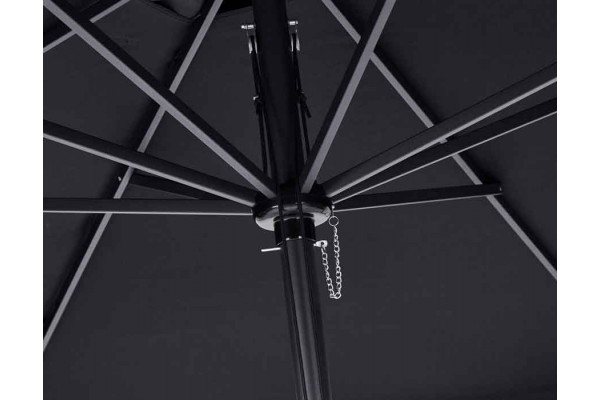 Market parasol 3.5x3.5 m w/cord pull - BLACK