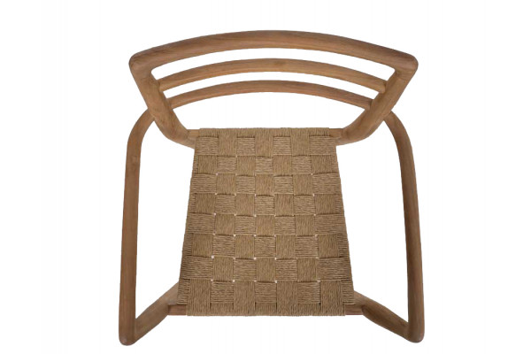 Scandi Dining Chair with armrest - Natural Wicker