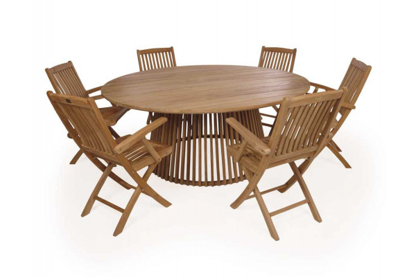 Luna 180 Mia w/armrest Teak Garden furniture set