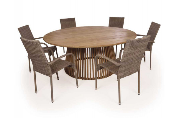 Luna 180 Geneva Dusty Teak Furniture Sets