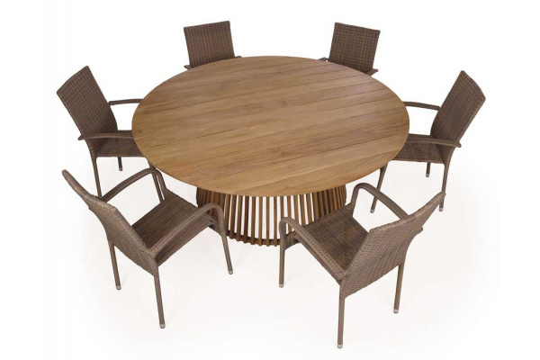 Luna 180 Geneva Dusty Teak Furniture Sets