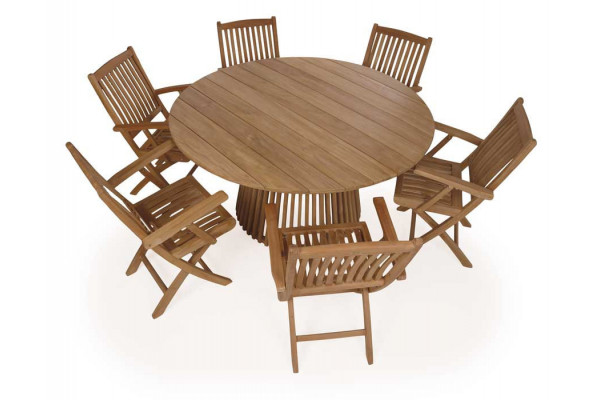 Luna Garden Furniture Set TEAK – 150 cm w/ Mia...