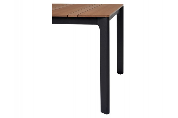 Noah garden table 90x199 cm black/teak look