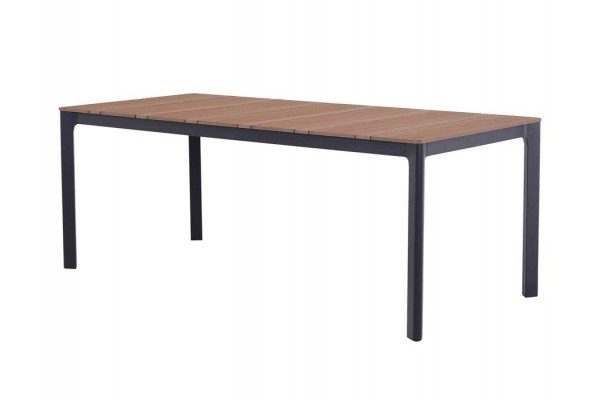 Noah garden table 90x199 cm black/teak look