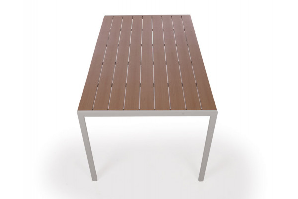 Mesa de jardín Nori gris-blanco/efecto madera...