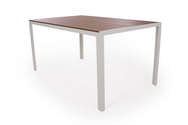 Mesa de jardín Nori gris-blanco/efecto madera...