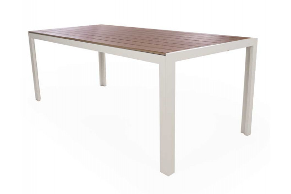 Nori Garden table grey-white/wood-look 90x205 cm