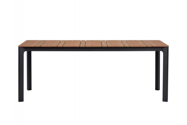 Noah garden table 90x199 cm black/teak look