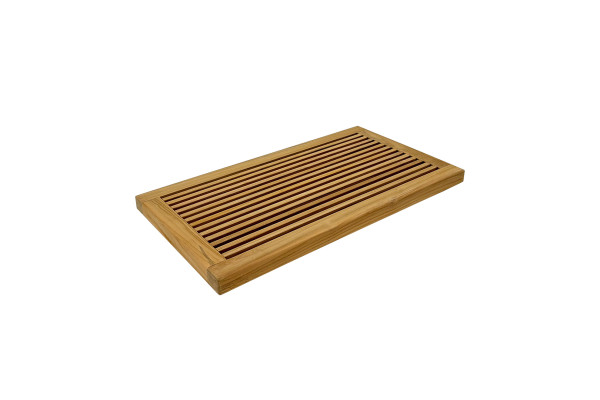 Shower Mat Teak with Frame 80x45 cm