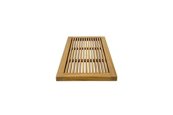 Shower Mat Teak with Frame 80x45 cm