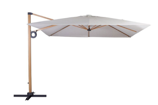 Helle Hanging parasol 3x4 m - wooden look - Sand