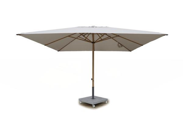 Market parasol 4x4 m - Natural wood look