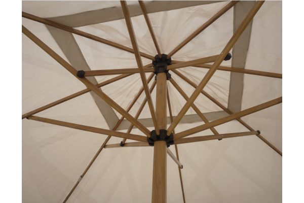 Market parasol 4x4 m - Natural wood look