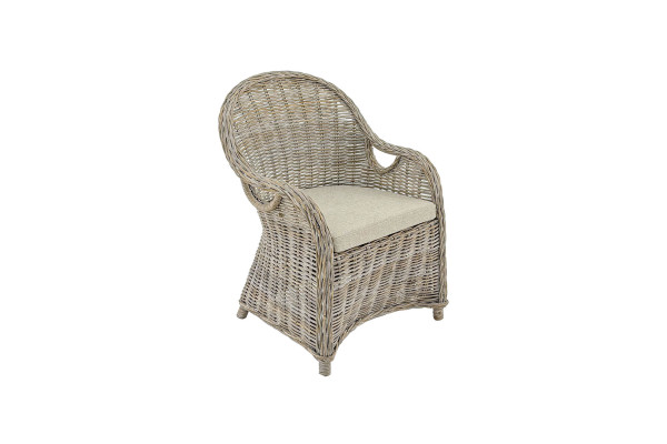 Mallorca chair - White washed - Including cushion