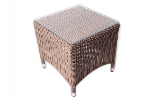 Side table DUSTY w/glass top 50x50x50