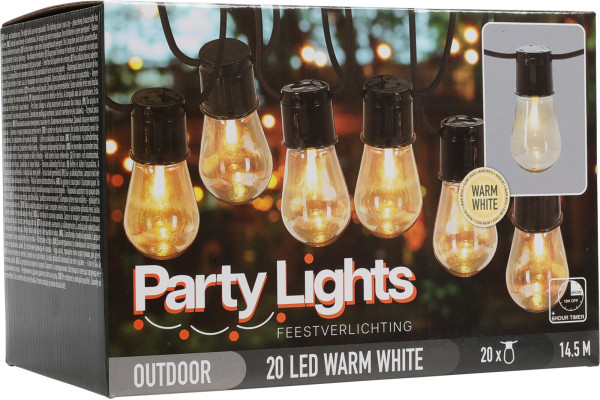 Light chain, LED w/20 bulbs, warm white