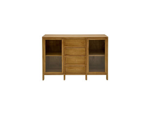 Wooden cabinet with glass