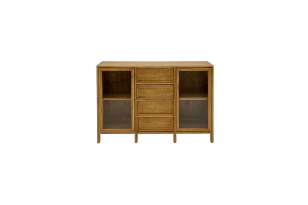 Wooden cabinet with glass