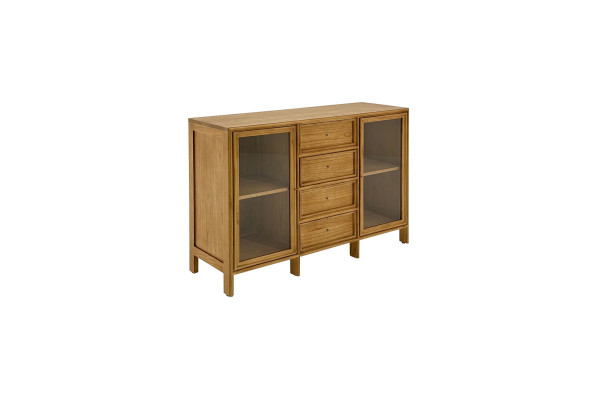 Wooden cabinet with glass