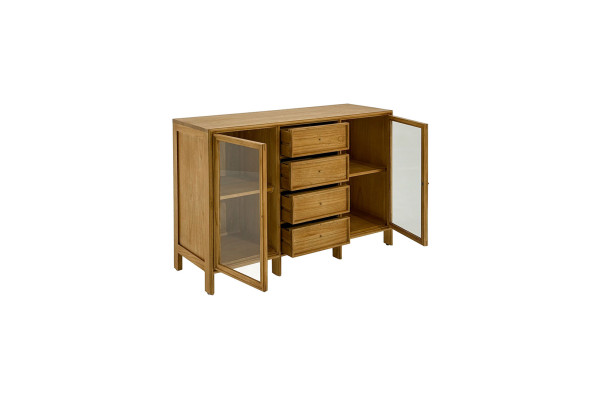 Wooden cabinet with glass