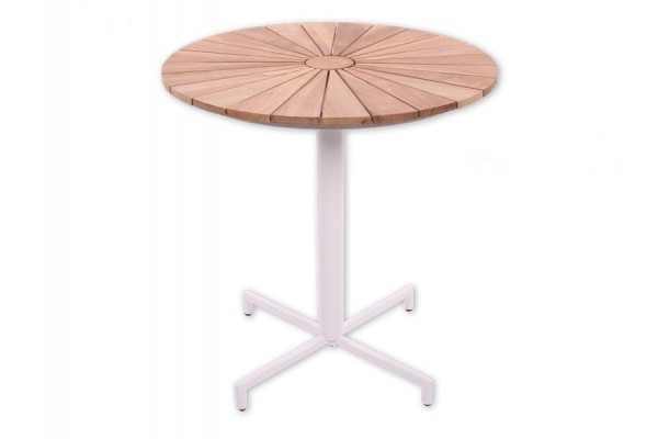 Barcelona WHITE Cafe table 70 cm w/cross leg