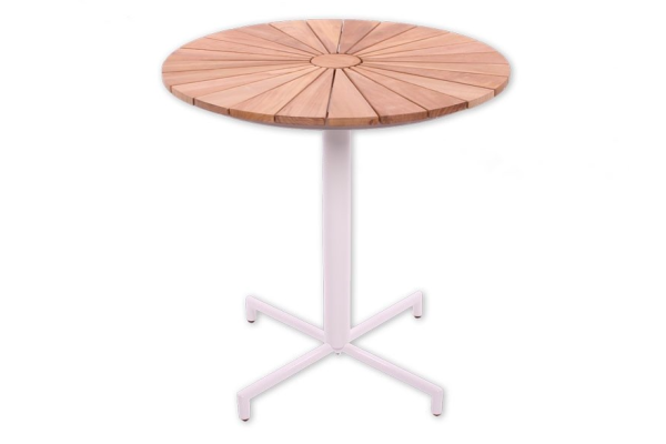 Barcelona WHITE Cafe table 70 cm w/cross leg