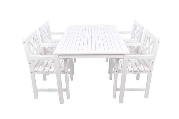 IBIZA WHITE Garden furniture set w/4 chairs