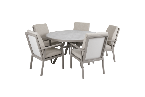 Mesa de comedor Samvaro BEIGE Redonda 140 cm -...