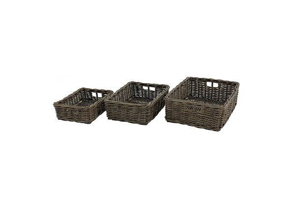 Costa rattan basket - set of 3