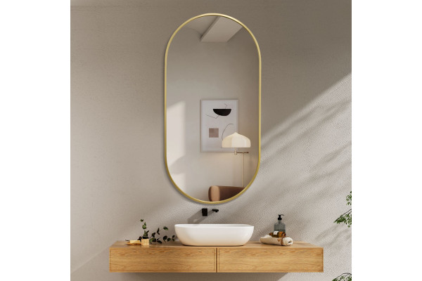 Callisto Oval Mirror - 60 x 120 cm - Gold